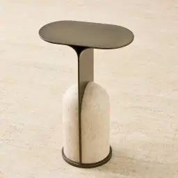 Hazel Travertine Side Table