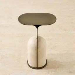 Hazel Travertine Side Table