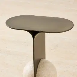 Hazel Travertine Side Table