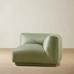 Crosby Light Green Leather Right Arm Module