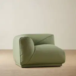 Crosby Light Green Leather Left Arm Module