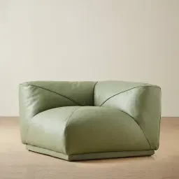 Crosby Light Green Leather Corner Module