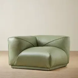 Crosby Light Green Leather Corner Module