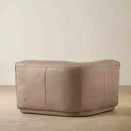 Crosby Mushroom Beige Leather Right Arm Module