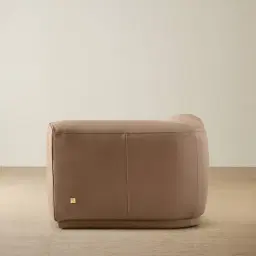 Crosby Mushroom Beige Leather Right Arm Module