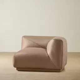 Crosby Mushroom Beige Leather Right Arm Module