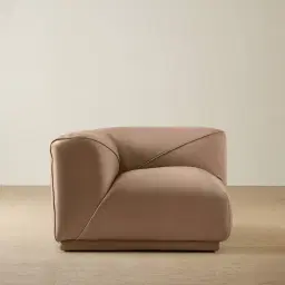 Crosby Mushroom Beige Leather Left Arm Module