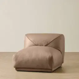 Crosby Mushroom Beige Leather Armless Module