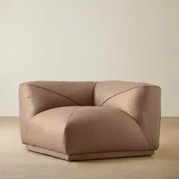 Crosby Mushroom Beige Leather Corner Module