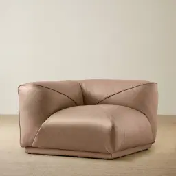 Crosby Mushroom Beige Leather Corner Module