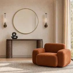Capri Copper Brown Velveteen Occasional Chair