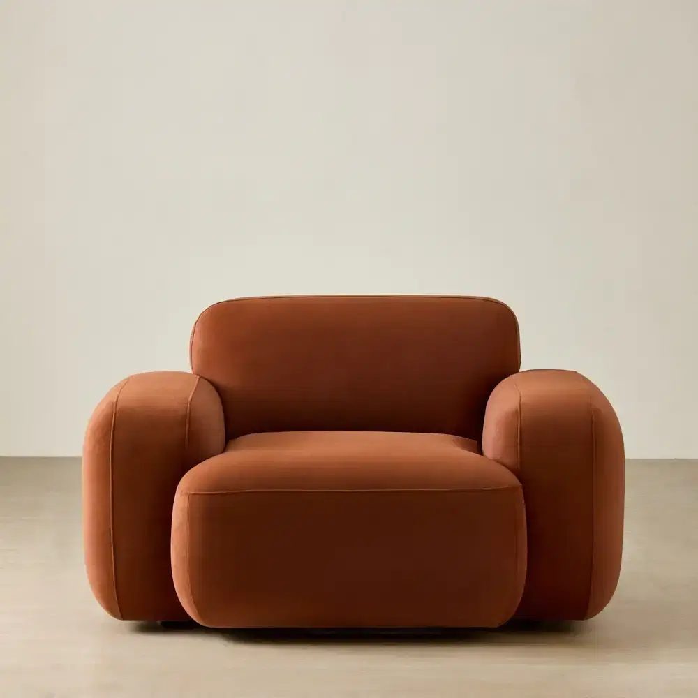 Capri Copper Brown Velveteen Occasional Chair