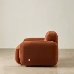 Capri Copper Brown Velveteen Occasional Chair