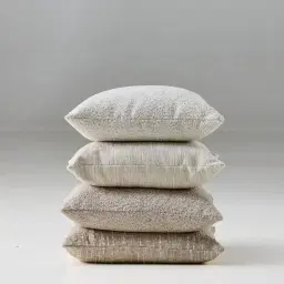 Stone Cream Woven Fabric Cushion 50x50