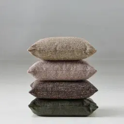 Warm Taupe Woven Fabric Cushion 50x50