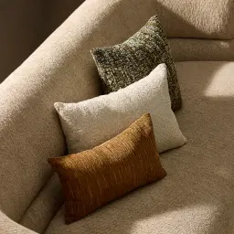 Stone Cream Woven Fabric Cushion 40x60