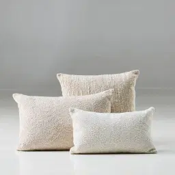Stone Cream Woven Fabric Cushion 30x50