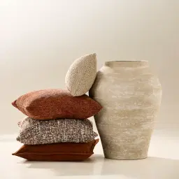 Stone Cream Woven Fabric Cushion 30x50