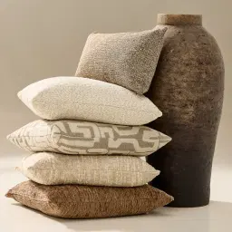 Pecan Brown Chenille Fabric Cushion 50x50