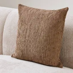 Pecan Brown Chenille Fabric Cushion 50x50