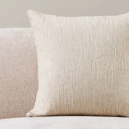 Atlas Cream Chenille Fabric Cushion 50x50