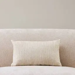 Atlas Cream Chenille Fabric Cushion 30x50