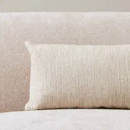 Atlas Cream Chenille Fabric Cushion 30x50