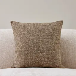 Mocha Brown Woven Fabric Cushion 50x50