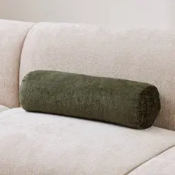 Green Chenille Fabric Bolster Cushion 60x20