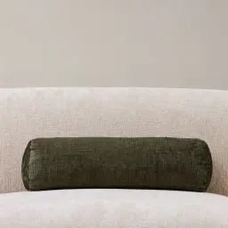 Green Chenille Fabric Bolster Cushion 60x20
