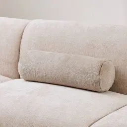 Beige Latte Chenille Fabric Bolster Cushion 60x20