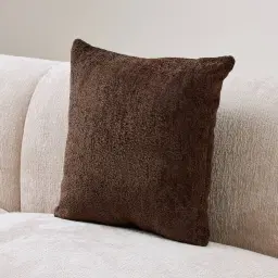 Belgian Chocolate Chenille Cushion 50x50
