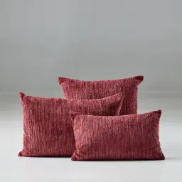Bordeaux Red Chenille Fabric Cushion 30x50