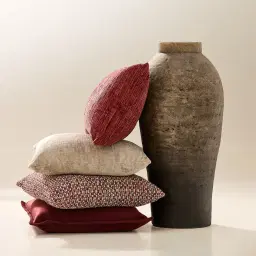 Sangria Red Woven Fabric Cushion 50x50