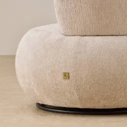 Marlowe Powder White Chenille Fabric Occasional Chair