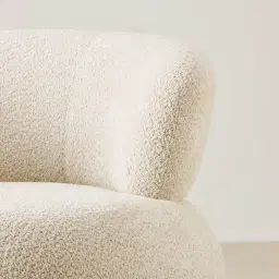 Marlowe Powder White Chenille Fabric Occasional Chair	