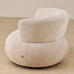 Marlowe Powder White Chenille Fabric Occasional Chair
