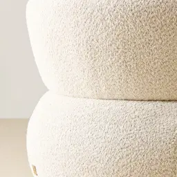 Marlowe Powder White Chenille Fabric Occasional Chair	