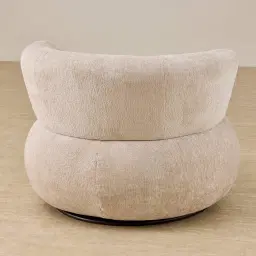 Marlowe Powder White Chenille Fabric Occasional Chair