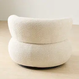 Marlowe Powder White Chenille Fabric Occasional Chair	