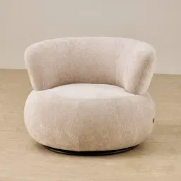 Marlowe Powder White Chenille Fabric Occasional Chair