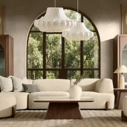 Calma Pearl Beige Fabric Armless Module