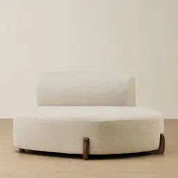 Calma Pearl Beige Fabric Right Cuddler Module