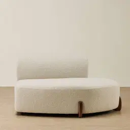 Calma Pearl Beige Fabric Right Cuddler Module