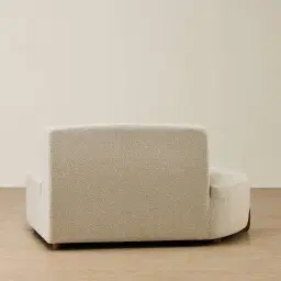 Calma Pearl Beige Fabric Left Cuddler Module