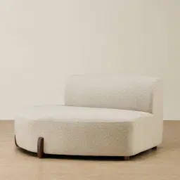 Calma Pearl Beige Fabric Left Cuddler Module