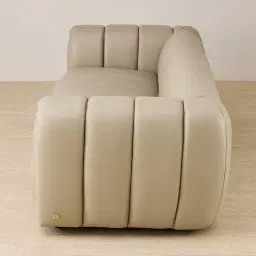 Gabriella Oyster Grey 3-Seater Leather Sofa