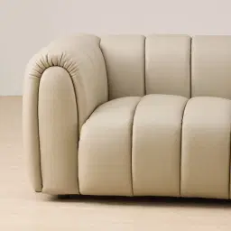 Gabriella Oyster Grey 3-Seater Leather Sofa