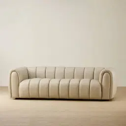 Gabriella Oyster Grey 3-Seater Leather Sofa