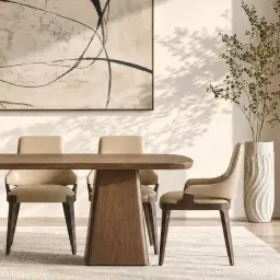 Dunstan Smoky Walnut Veneer Rectangular Dining Table - 240x120cm